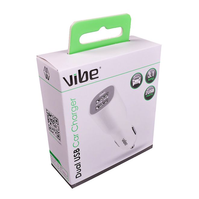 Vibe Car Cigarette Lighter Socket To Dual USB-A Charger