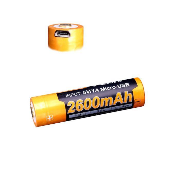 Fenix ARB-L18-2600U 18650 Micro USB 3.6 Volt Battery