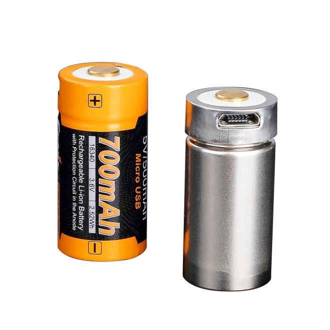 Fenix ARB-L16-700UP 16340 Micro USB High Current 3.6 Volt Battery
