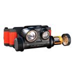 The Fenix head torch, HM65R-DT with battery cap removed