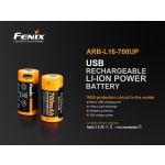 Fenix ARB-L16-700UP 16340 Micro USB High Current 3.6 Volt Battery